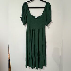 Abercrombie & Fitch Deep Green Midi Dress